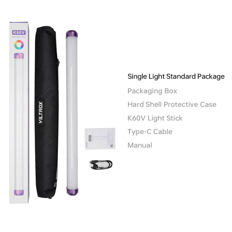 Viltrox K60 RGB LED Light Stick 20W with 266 LEDs and App Control