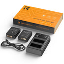 K&F Concept Dual NP-W126 1300mAh Batteries + Charger for Fuji