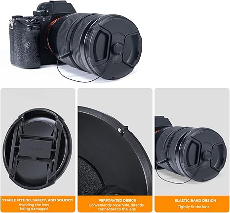 K&F Concept 67mm 3 x Lens Cap Set + 3 x Cleaning Cloths