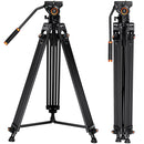 K&F Concept 8Kg Cap Aluminium Video Tripod, Panorama Fluid Ballhead KF09-121