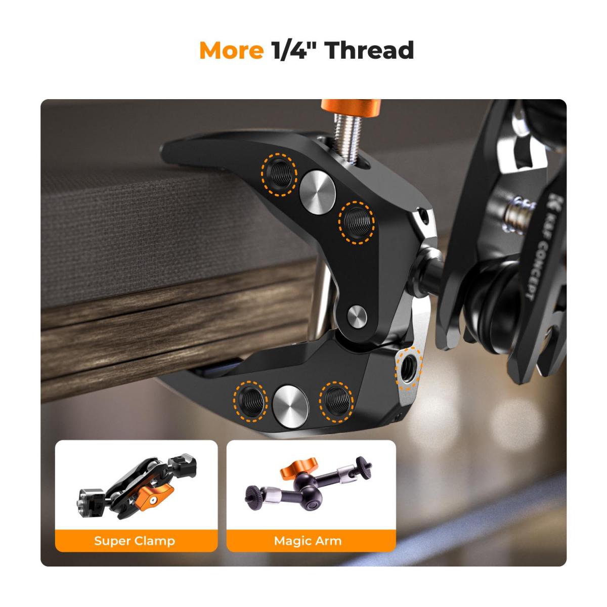 K&F Multi-Functional Super Camera Clamp with Ballhead Magic Arm MS13