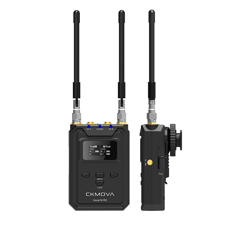 CKMOVA UHF 2-Ch Wireless Mic System 1 Tx with recorder, 1 Rx - VOCAL-MV1