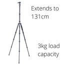 Vanguard Veo 3GO 204CB Ultra-Light Carbon Travel Tripod With Monopod Leg