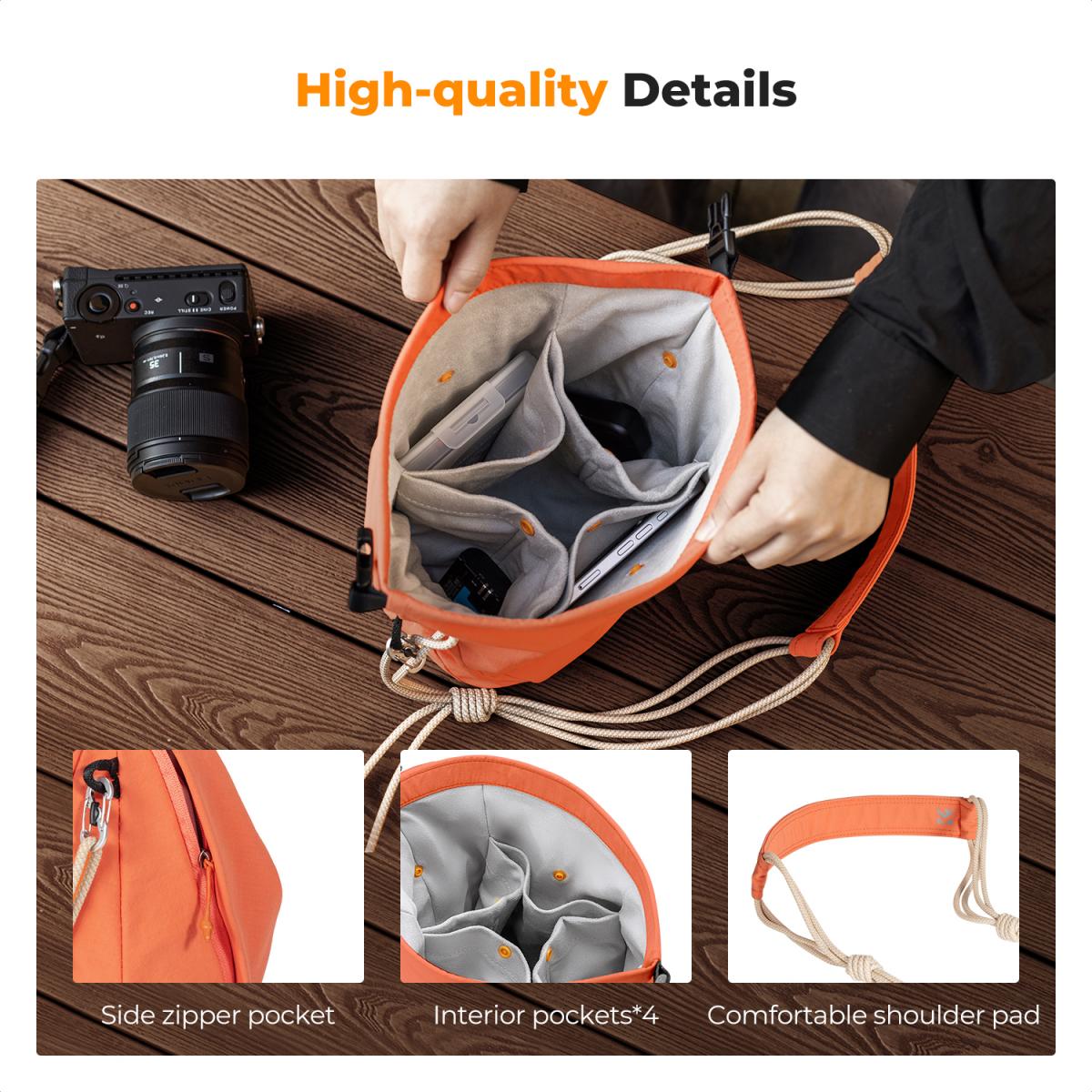 K&F Concept Urban Wander U11 5 Liter Compact Lightweight Versatile Camera Sling Bag – Orange