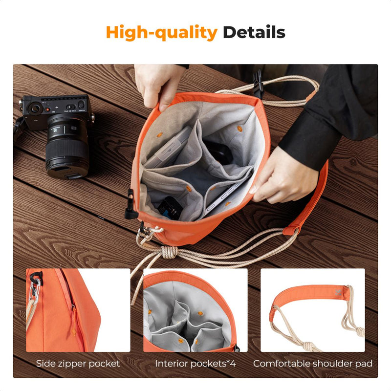 K&F Concept Urban Wander U11 5 Liter Compact Lightweight Versatile Camera Sling Bag – Orange