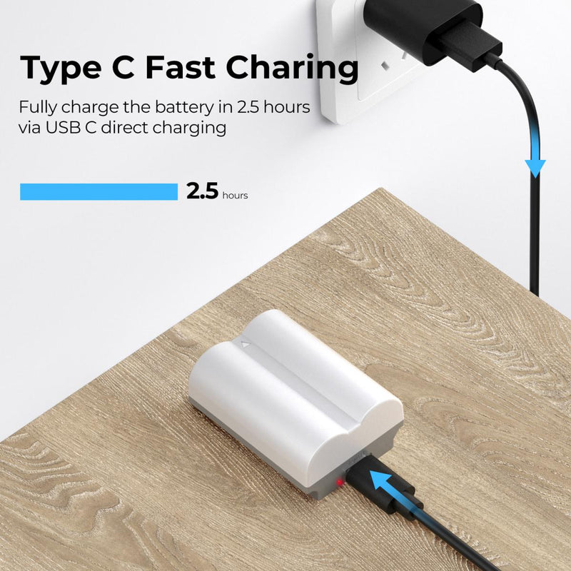 K&F Concept NP-W235 2400mAh Replacement Battery for Fuji with Type C Charging Port