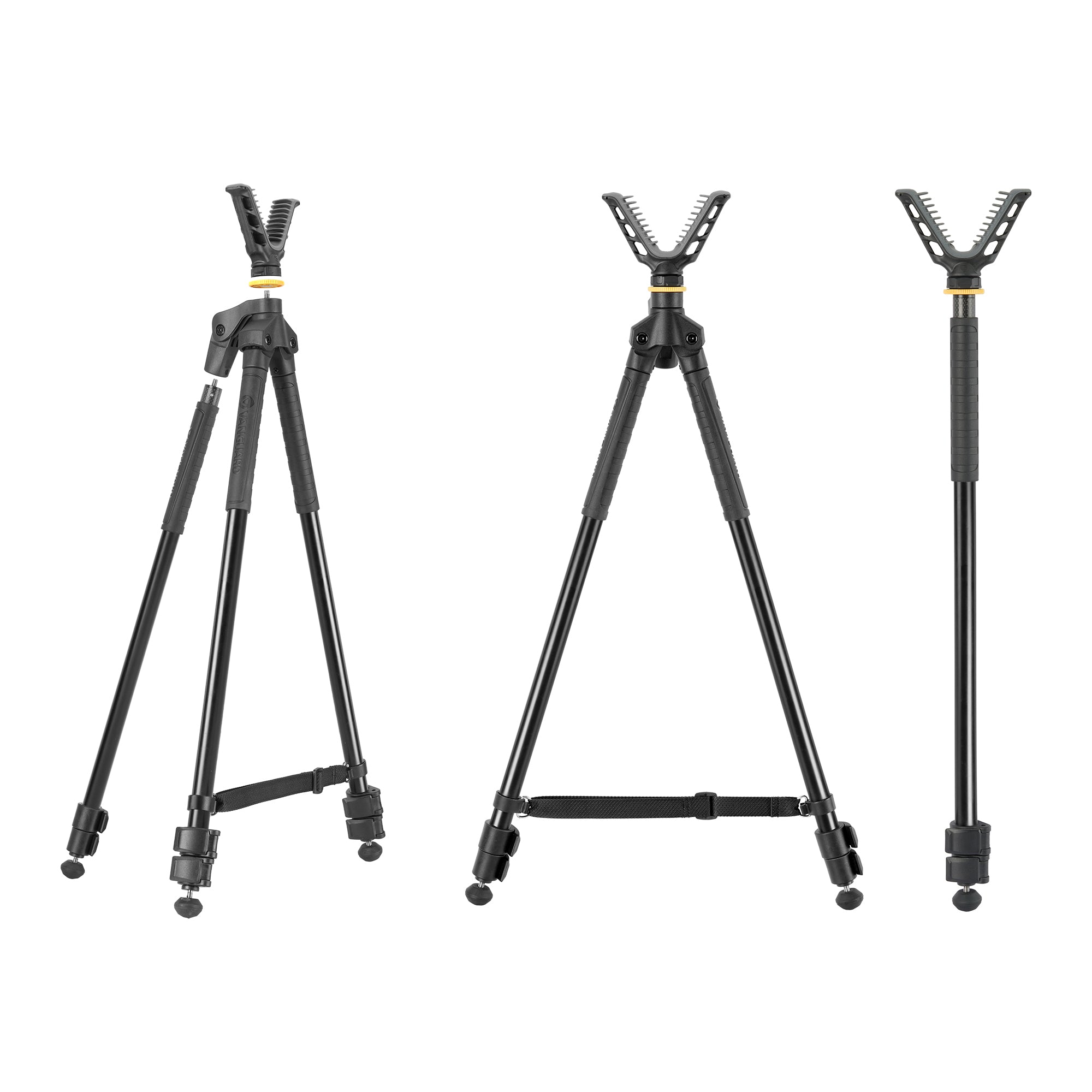 Vanguard Quest T62 Aluminium 3-in-1 Shooting Stick with V-Yoke Arca Mount (155.5cm)