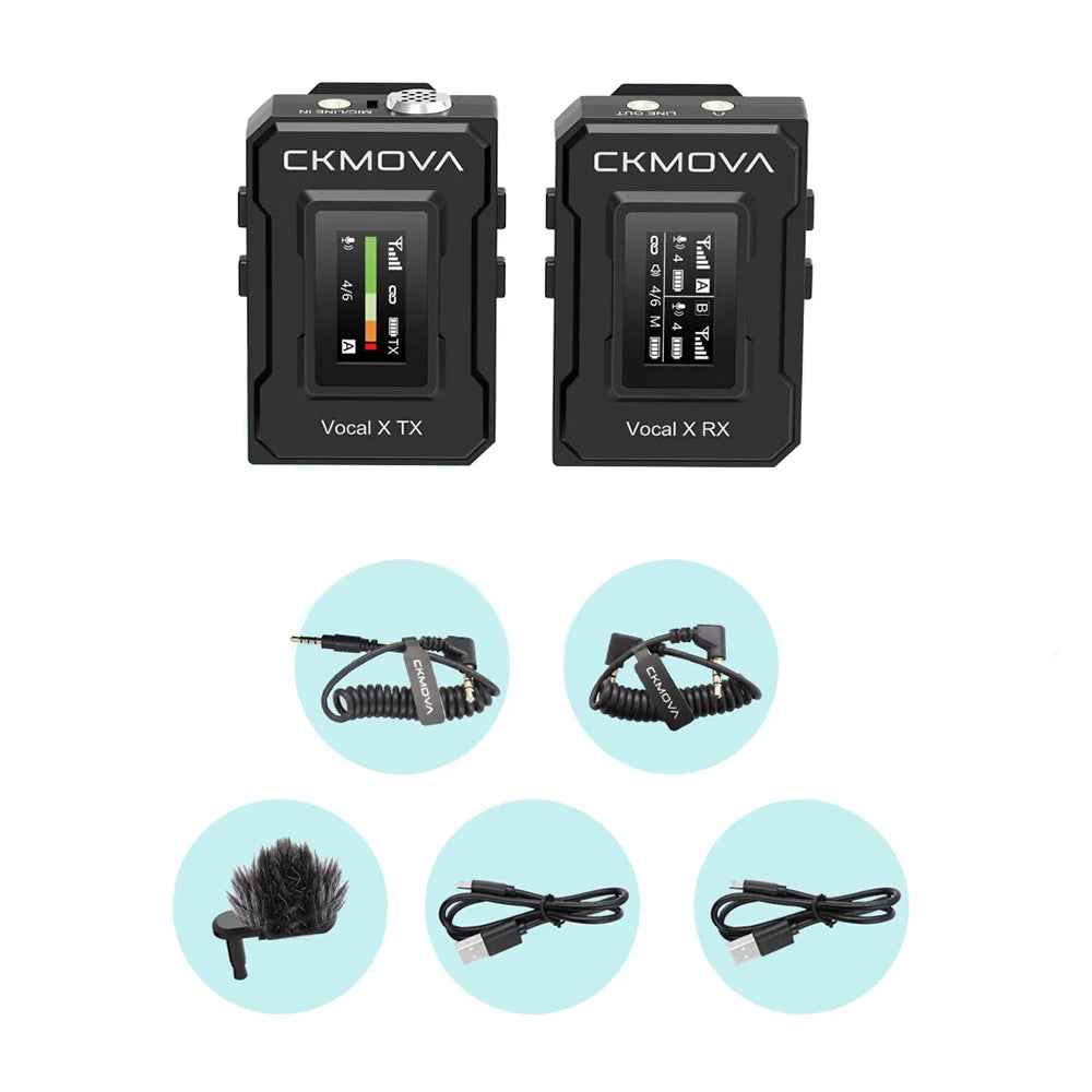 CKMOVA Dual Channel Wireless Mic System, 1 Transmitter, 1 Receiver -VOCAL-XV1