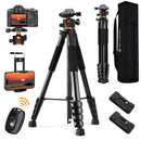 K&F Concept Smart Lightweight Camera & Phone Tripod | Ultimate Stability 8kg Load Capacity – S255A3+B-Head, Black
