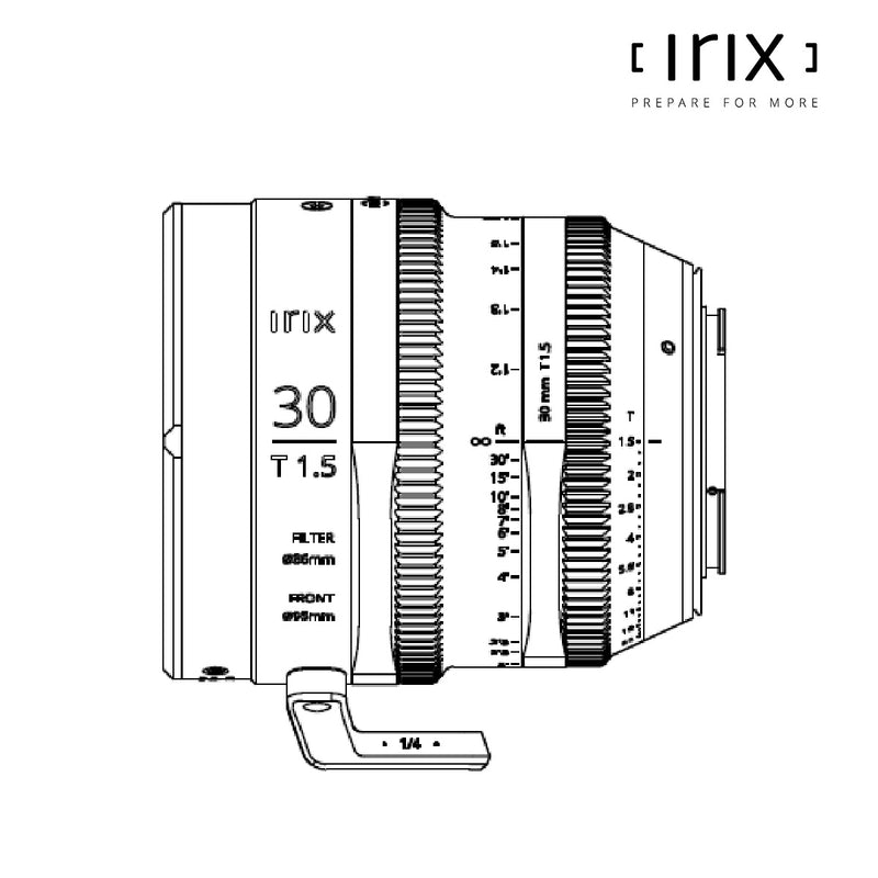 Irix 30mm T1.5 Manual Focus PRO Cinema Lens for Sony E-Mount Cameras - Metric Markings