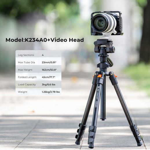 K&F Concept PRO K234A0 Magnalium Tripod for Camera, Mobile Phone & Video  KF09.115