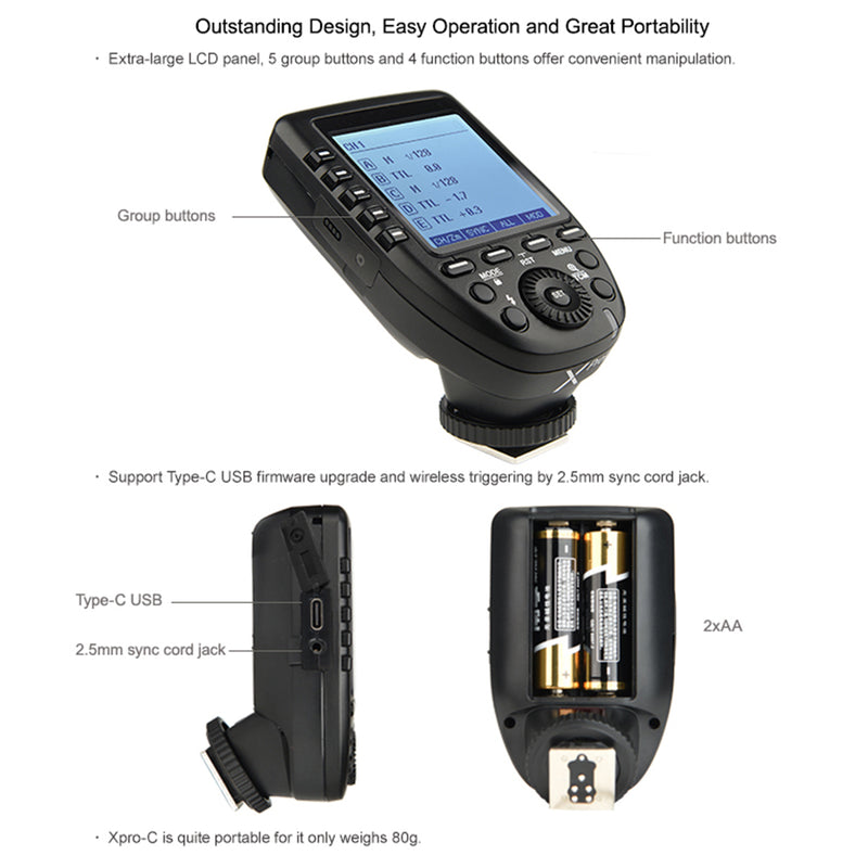 Godox  X-PROC 2,4 GHz Wireless Radio Transmitter/Trigger for Canon Mirrorless & DSLR Cameras