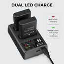 K&F Concept Dual EN-EL14 Battery + Charger Kit for Nikon Cameras-KF28.0020