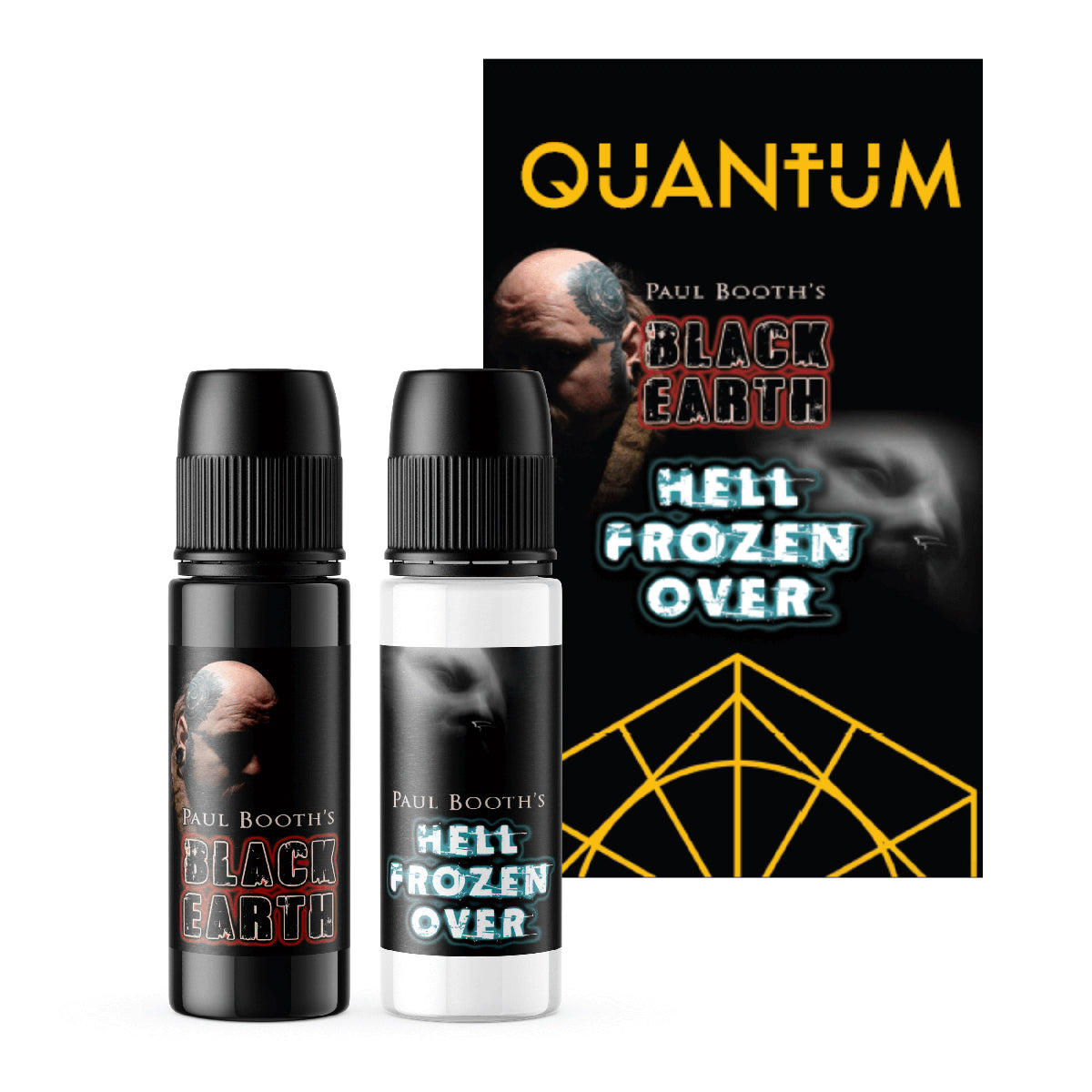 Quantum Premium Tattoo Ink - 1oz Paul Booth Black Earth + Hell Frozen Over Set (2 x30ml)