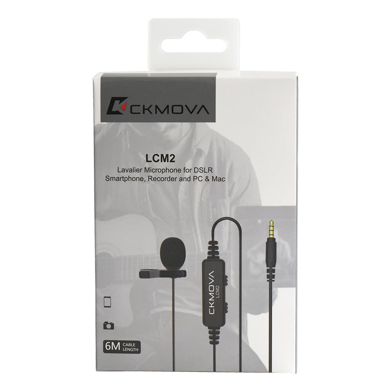 CKMOVA LCM2 Lavalier Microphone for DSLR, smartphone, audio recorder, etc