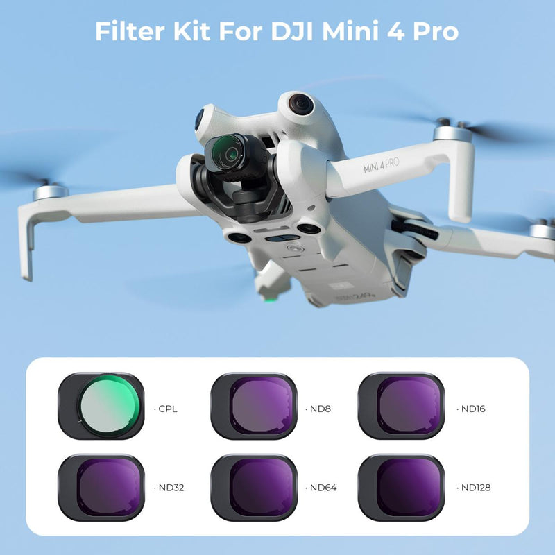 K&F Concept DJI Mini 4 PRO Lens Filter Kit - UV + 5 x ND Filters