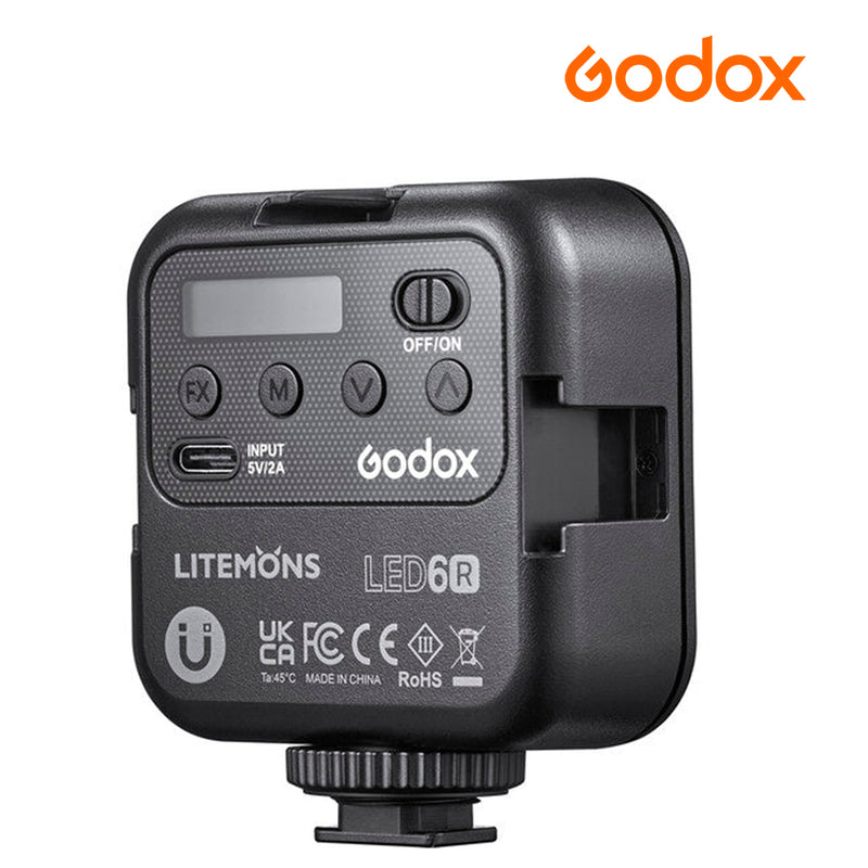 Godox Litemons 6W LED6R RGB Pocket-Size LED Video Light with 1800 mAh built-in Lithium Battery