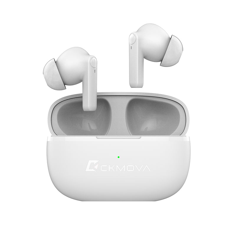 CKMOVA Wireless Ear Buds, Noise Reduction-Bluetooth,Mic, Recharge Box MO7-W