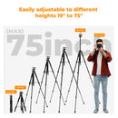 K&F Concept Smart Lightweight Camera & Phone Tripod | Ultimate Stability 8kg Load Capacity – S255A3+B-Head, Black