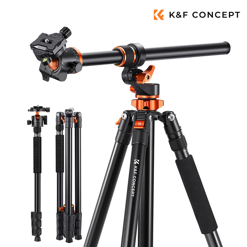 K&F Concept T254A7 Tripod | PH-28L Head | Monopod Option | Cross Arm | KF09.119