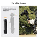 K&F Concept 1.96m Aluminium Camera & Video Travel Tripod With 3-Way Head KF09-115V1