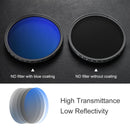 K&F Concept PRO 43mm Classic Series Slim Blue Multi Coated Variable ND2-ND400 filter-KF01.1104