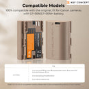 K&F Concept 2250mAh LP-E6NH / LP-E6N / LP-E6 Compatible Battery-Type-C Port