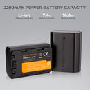 K&F Concept Dual NP-FZ100 Battery + Charger Kit for Sony Cameras-KF28.0016