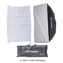 Visico PRO VL 300 PLUS: 2X 300 Watt Flash Head Soft Box Studio Kit VL-300P-SBK