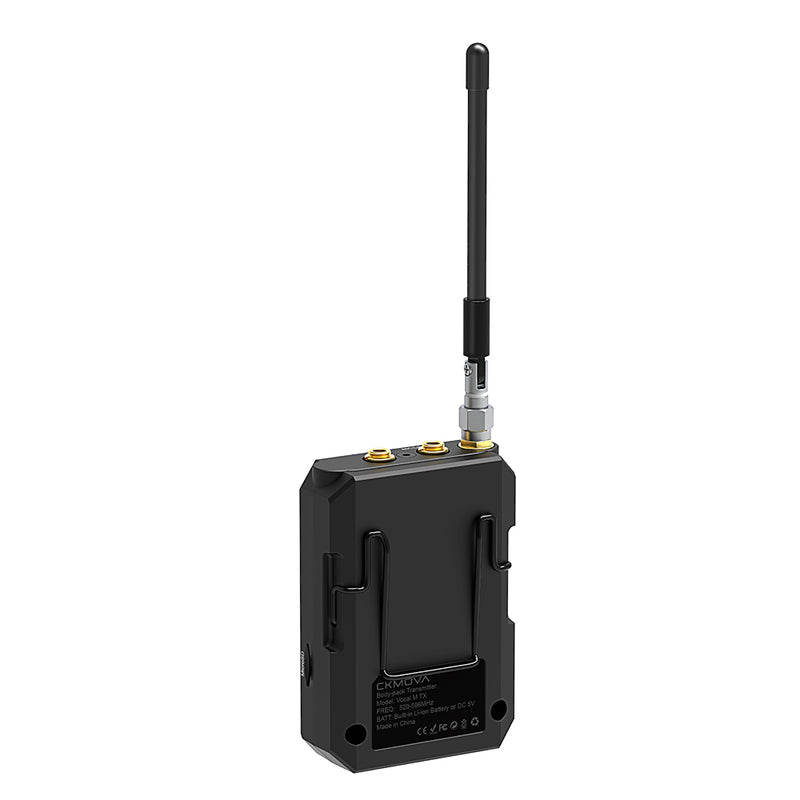 CKMOVA UHF 2-Ch Wireless Mic System 2 Tx, 1 Rx with Audio Recorder