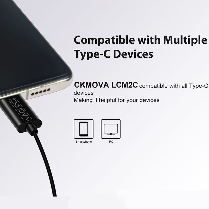 CKMOVA Type-C Lavalier Mic: Camera, Smartphones, Audio Recorder, etc-LCM2C