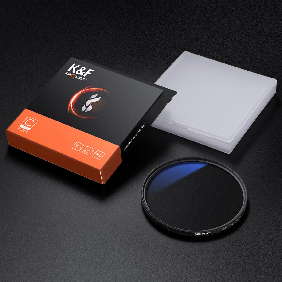 K&F Concept PRO 67mm Classic Series Slim Blue Multi Coated Circular Polariser (CPL) filter - KF01.1439