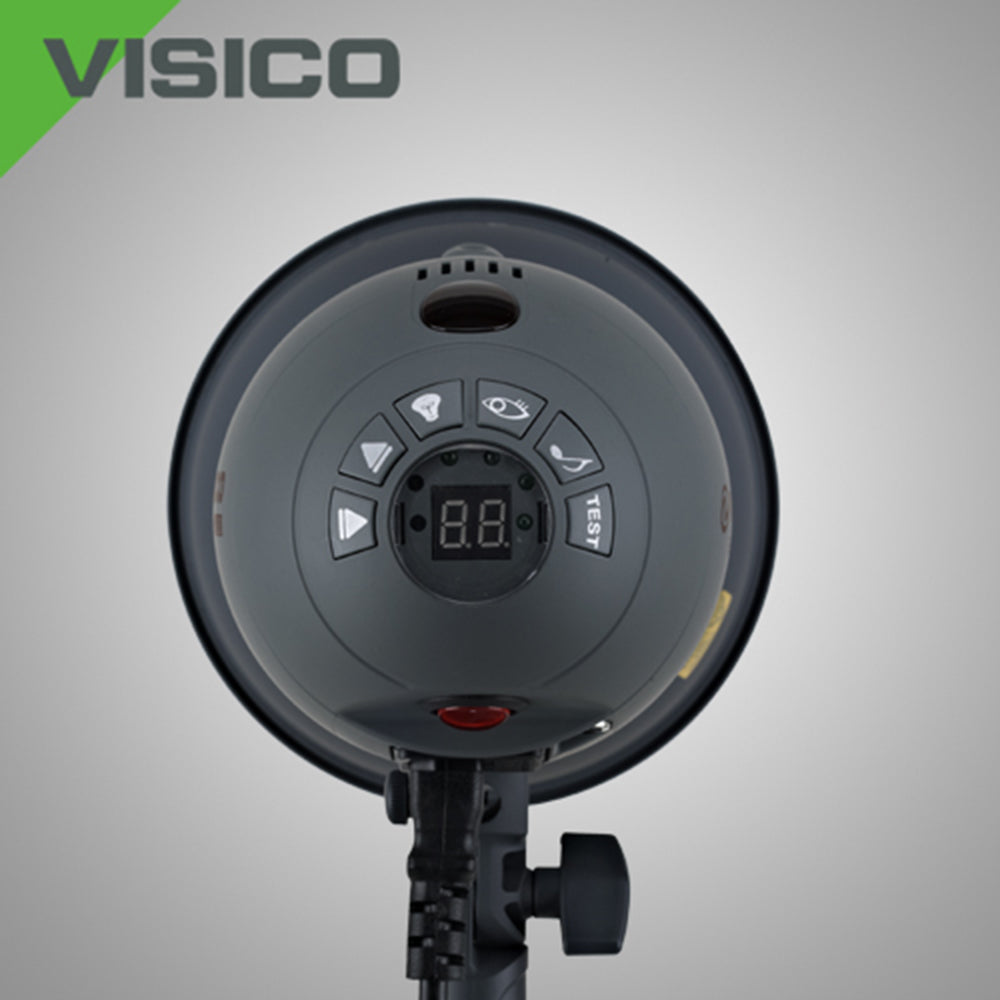 Visico PRO VL 300 PLUSII: 2X 300 Watt Flash Head Soft Box Studio Kit VL-300PII-SBK
