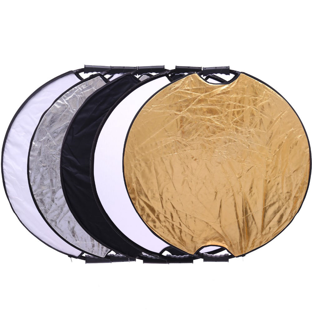 E-Photographic Professional 5 in 1 Multicolor 80cm Reflector Kit with Handle EPH5-180H