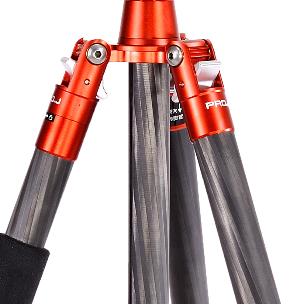 Jenova PRO.J Professional Carbon Fibre Tripod 25kg Capacity Red 35853RD