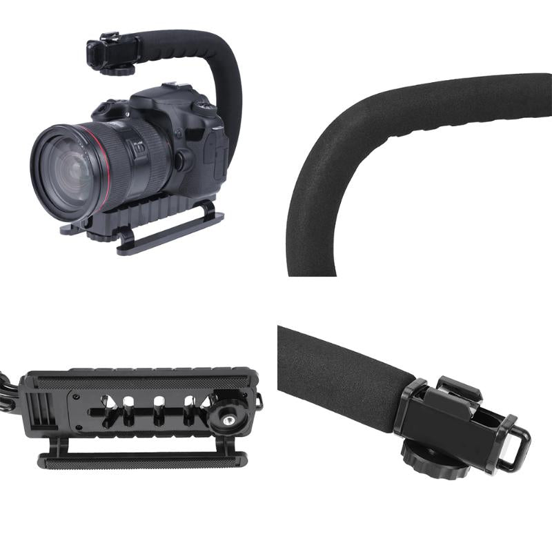 E-Photographic U-Type Video Stabiliser Handle with 1 hotshoe for DSLR, Mirrorless Camera or Camcoder - EPHK140