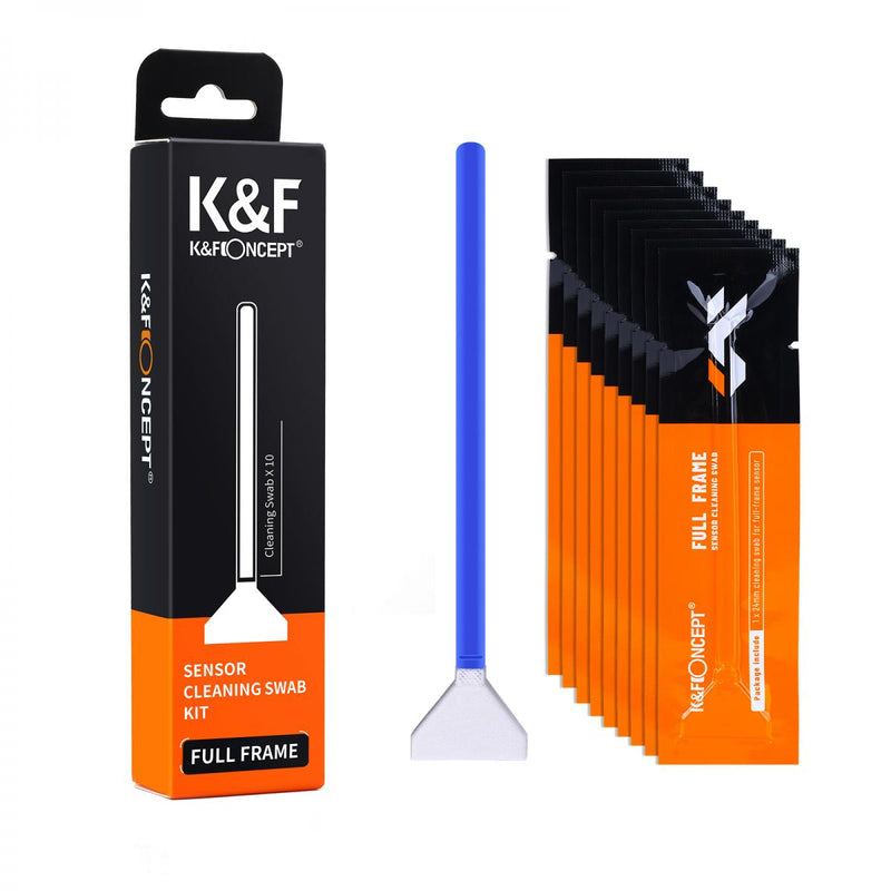 K&F 10 X 24mm Full Frame Camera Sensor Cleaning Swab Kit + 20ml Cleaning Fluid