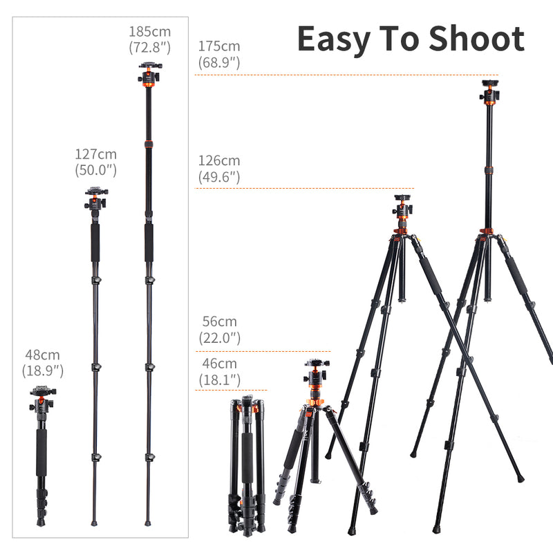 K&F Concept SA254M2 Specialist DSLR Tripod - Monopod Conversion - KF09.089V1