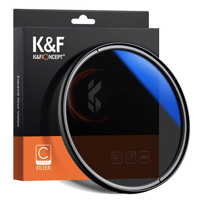 K&F Concept PRO 58mm Classic Series Slim Blue Multi-Coated Circular Polarizer (CPL) Filter - KF01.1424