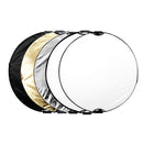 E-Photographic Professional 5 in 1 Multicolor 80cm Reflector Kit with Handle EPH5-180H