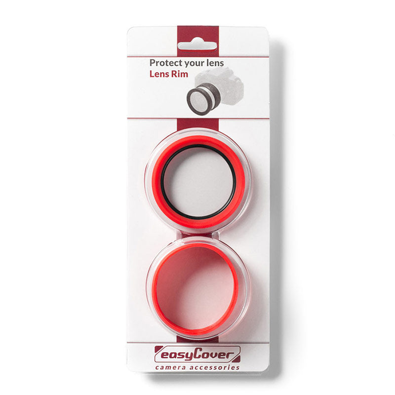 easyCover PRO 58mm Lens Silicon Rim/Ring & Bumper Protectors Red - ECLR58R