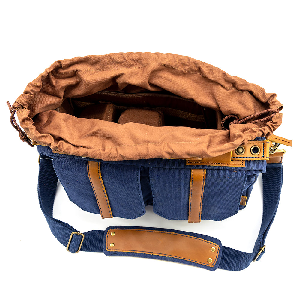 Jenova Nostalgic PRO Messenger/Soft Briefcase Camera Bag Large Blue-31302BL