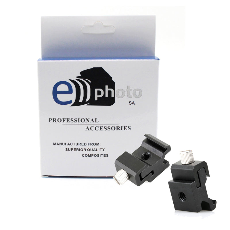 E-Photographic PRO Set of 2 Universal Cold Shoes with 1/4" thread - EPHK244