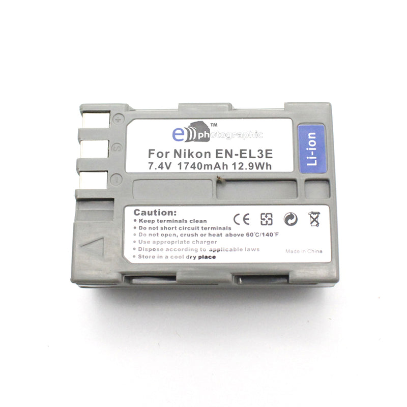E-Photographic 1740 mAh Lithium Replacement Battery for EN-EL3E Nikon Digital SLR Cameras - EPHENEL3E