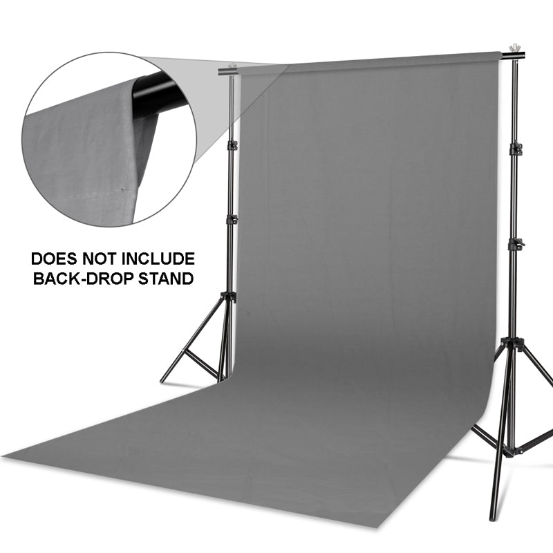 E-Photographic Professional Cotton Muslin Backdrop 3x6m Grey - EPH-CBDGY