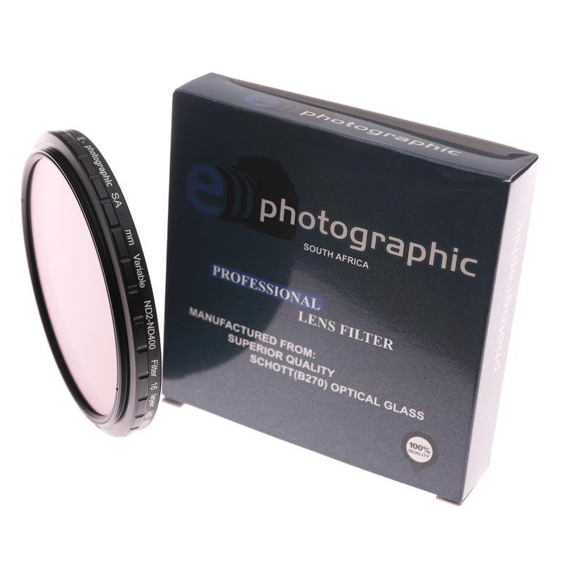 E-Photo PRO 82mm Multicoated ND2-ND400 Filter-German HD B270 Schott Optics