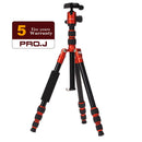 Jenova PRO.J Professional Aluminium Travel Tripod 8kg-load Red-A401RD