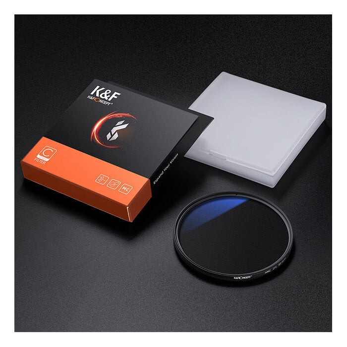 K&F Concept PRO 58mm Classic Series Slim Blue Multi-Coated Circular Polarizer (CPL) Filter - KF01.1437