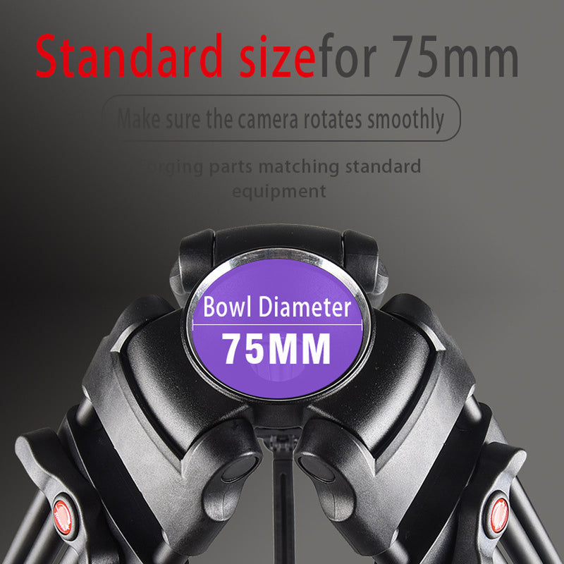 Powerwin Heavy Duty 10Kg Capacity PRO Fluid Head Tripod for Video, Mirrorless & DSLR Cameras with Hydraulic Damping
