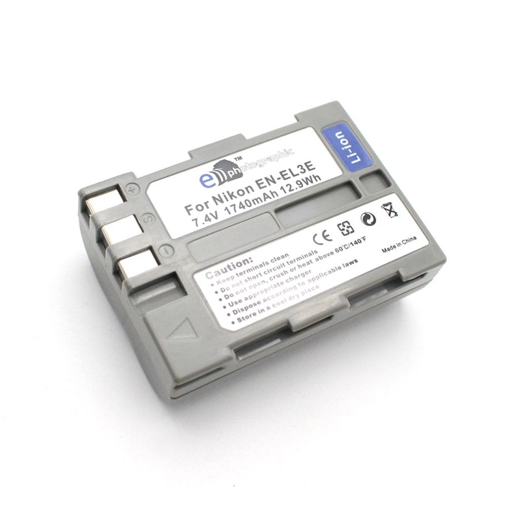 E-Photographic 1740 mAh Lithium Replacement Battery for EN-EL3E Nikon Digital SLR Cameras - EPHENEL3E